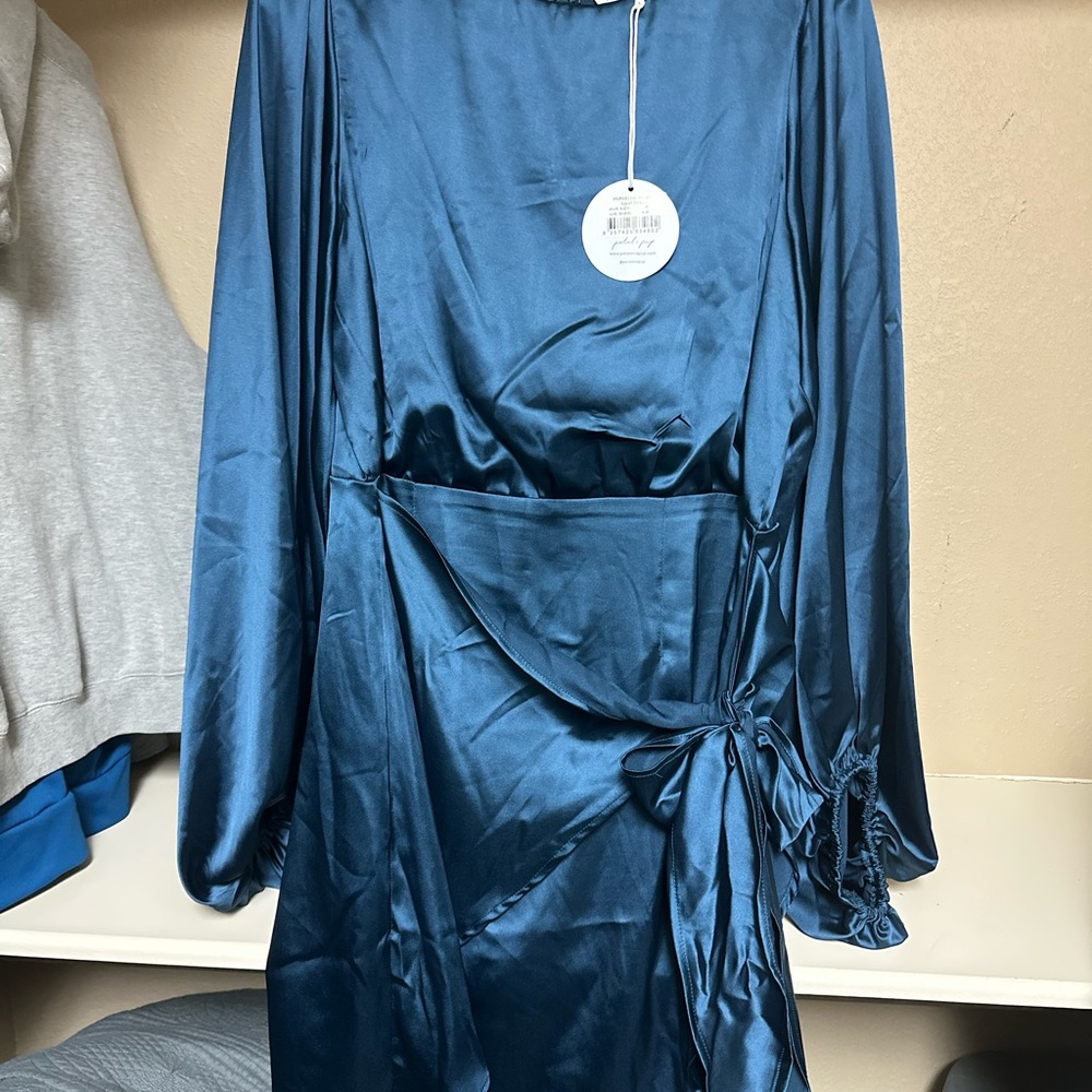 Petal & Pup Blue Long Sleeve Dress